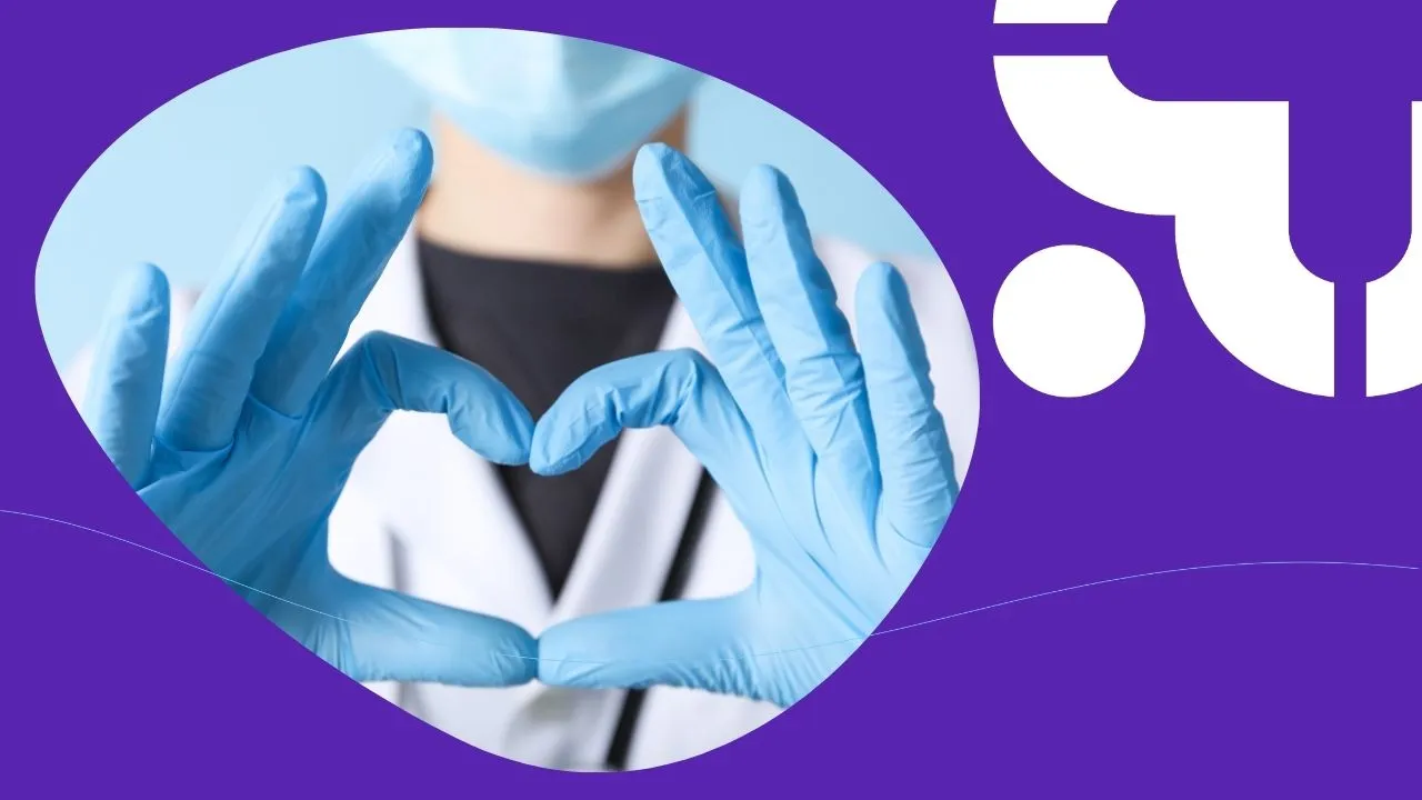 nurse holding heart shaped hands